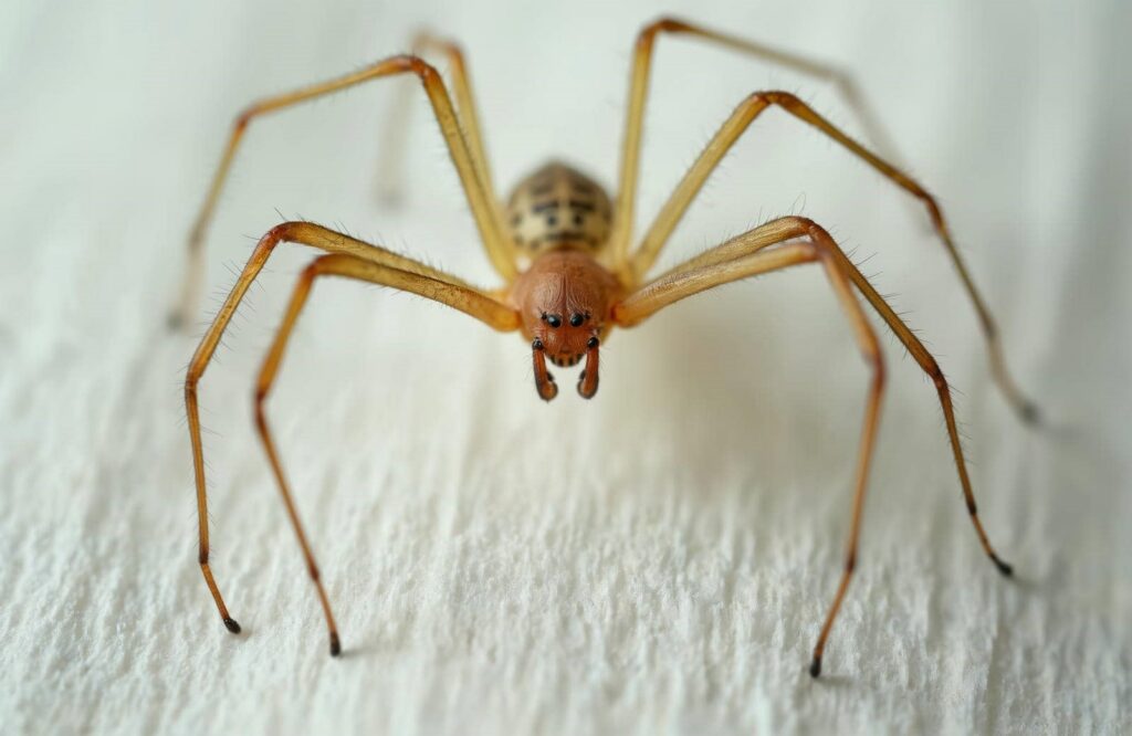 Close-up of a spider on surface.