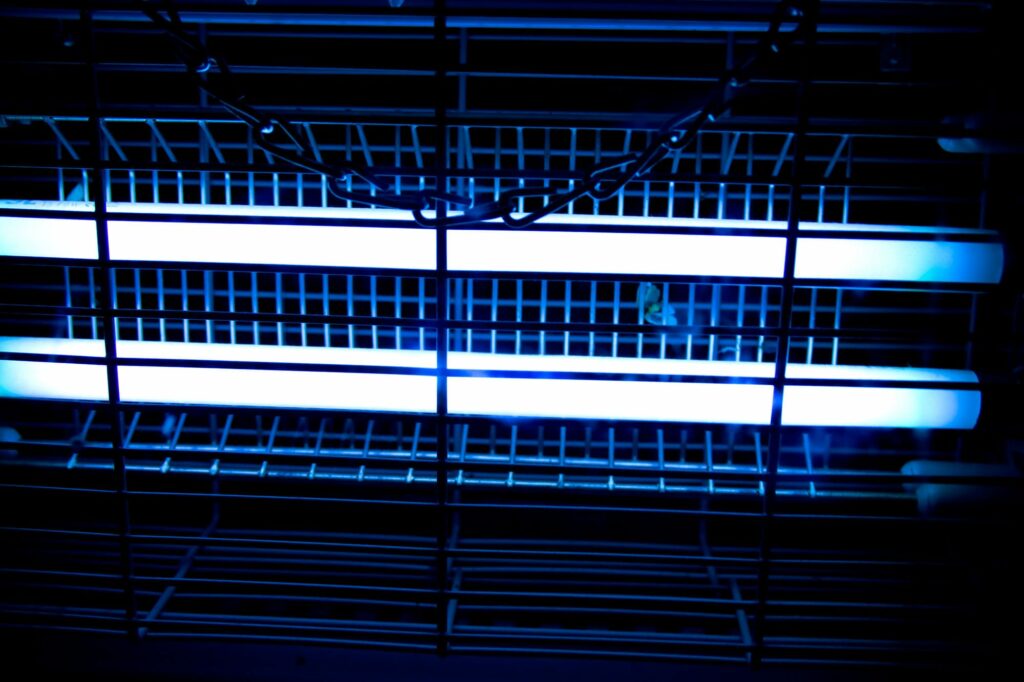 A close-up view of a bug zapper